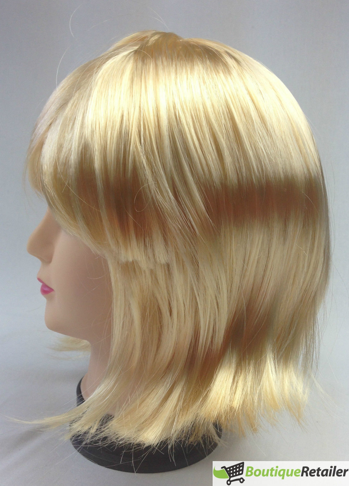 Chic Straight Blonde Bob Wig with Fringe for Themed Parties and Cosplay - Women's Costume Accessory