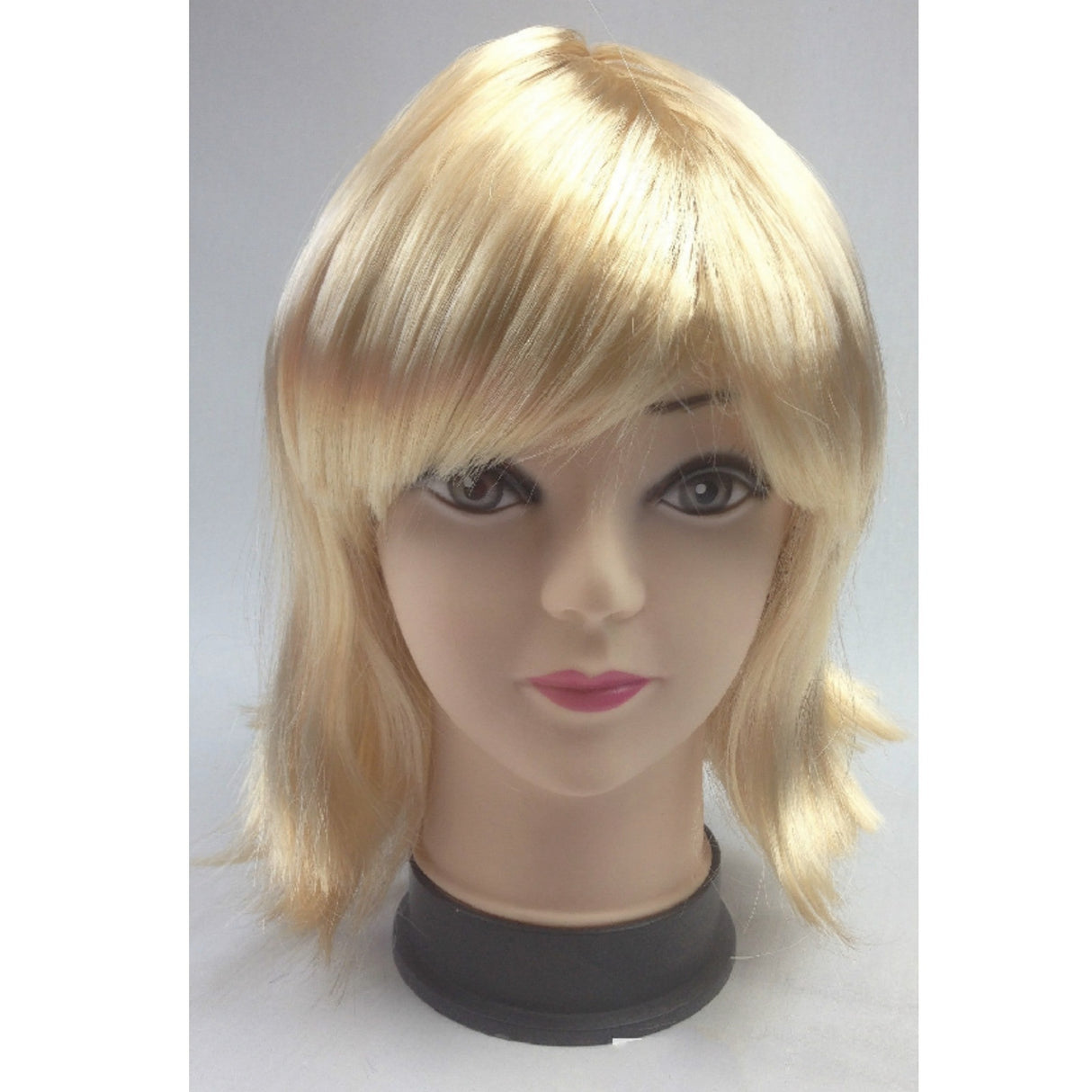 Chic Straight Blonde Bob Wig with Fringe for Themed Parties and Cosplay - Women's Costume Accessory