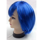 Vibrant Blue Bob Wig with Straight Bangs for Cosplay and Themed Parties - Women's Fancy Dress Essential