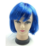 Vibrant Blue Bob Wig with Straight Bangs for Cosplay and Themed Parties - Women's Fancy Dress Essential