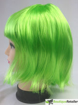 Vibrant Green Fringe Bob Wig - Ideal for Women's Cosplay and Themed Parties