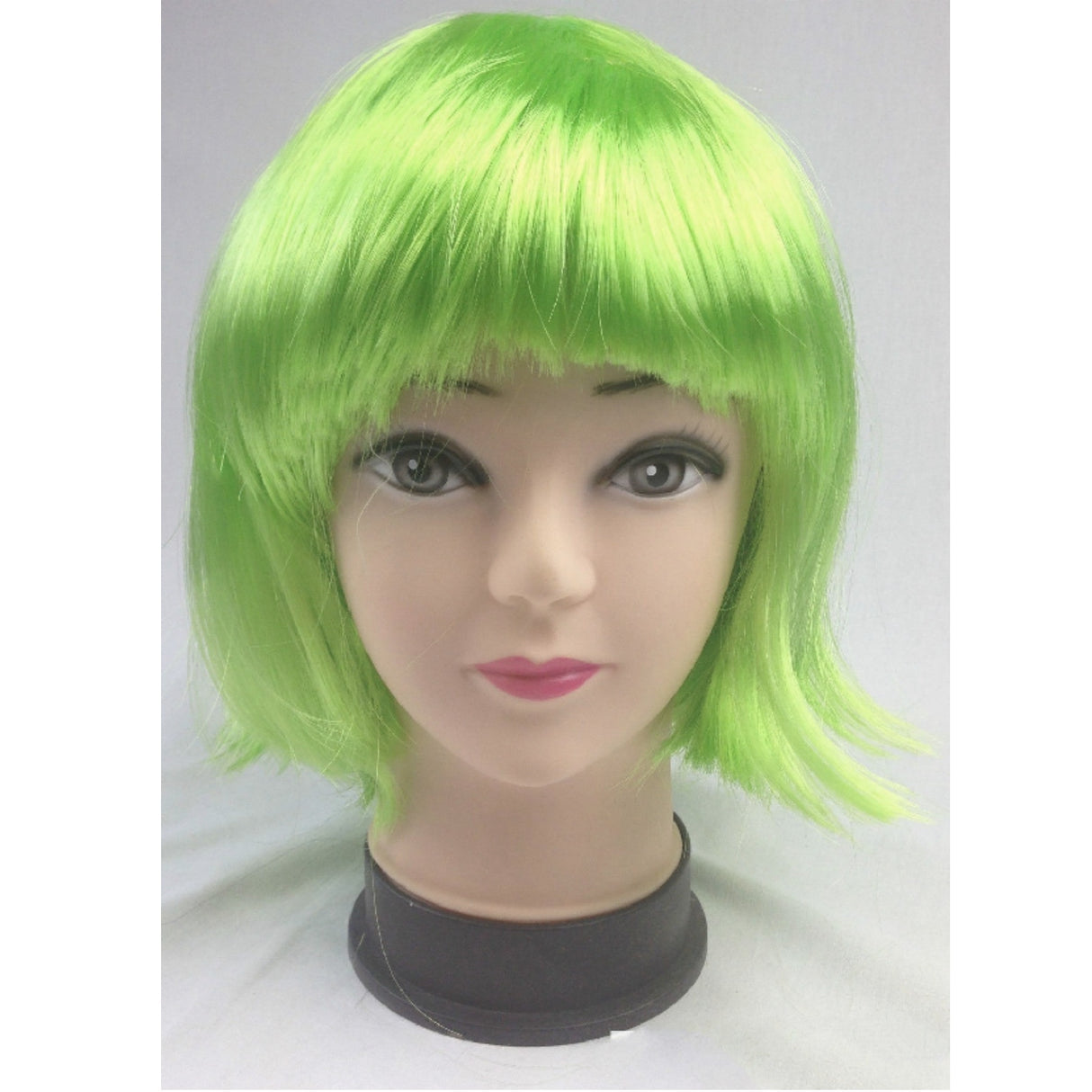 Vibrant Green Fringe Bob Wig - Ideal for Women's Cosplay and Themed Parties