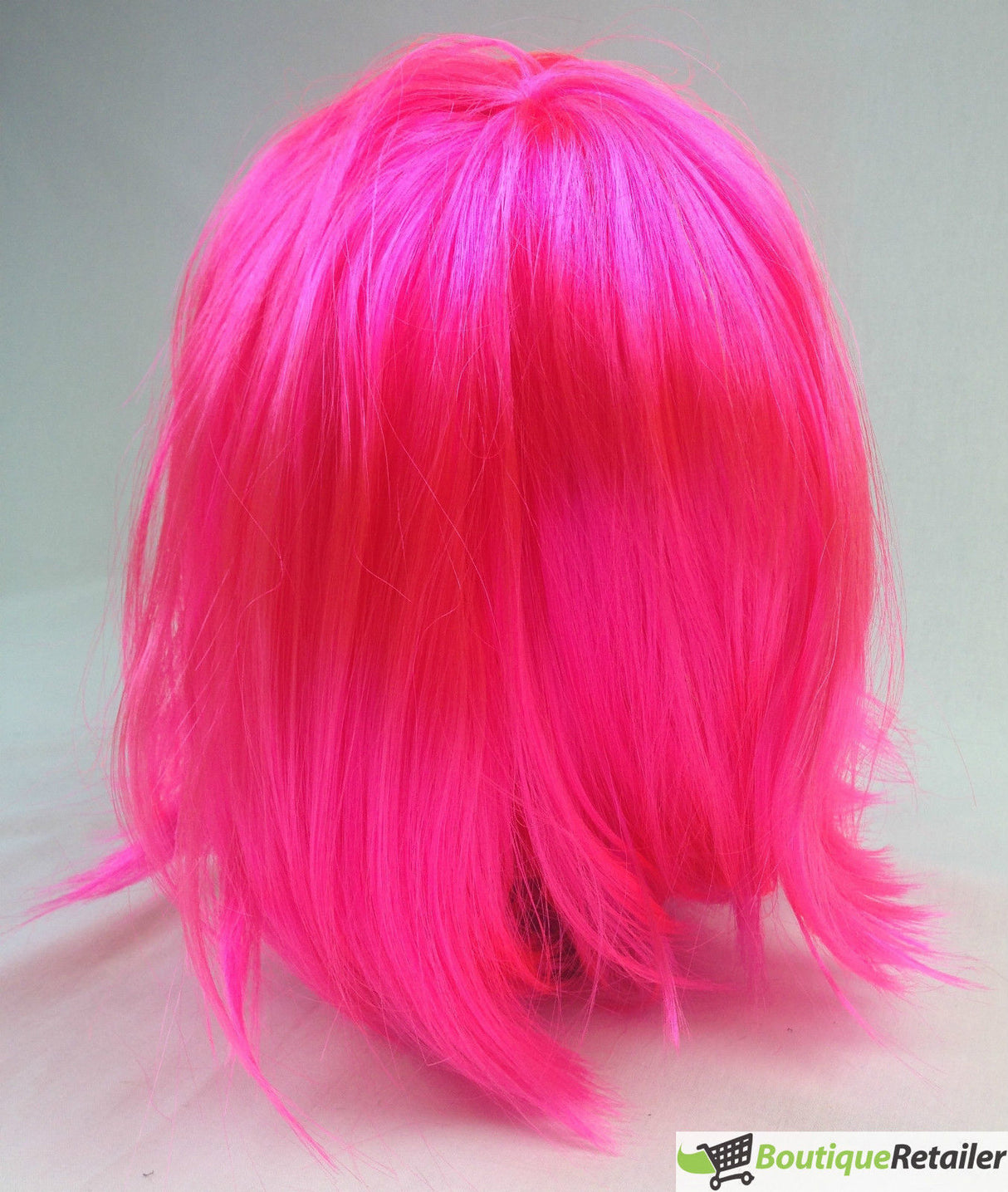 Vibrant Hot Pink Bob Wig with Straight Fringe - Ideal for Cosplay and Themed Parties