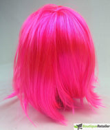 Vibrant Hot Pink Bob Wig with Straight Fringe - Ideal for Cosplay and Themed Parties