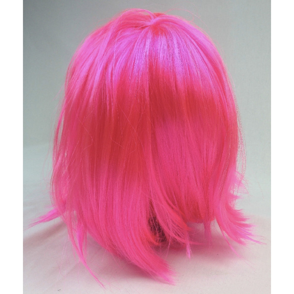 Vibrant Hot Pink Bob Wig with Straight Fringe - Ideal for Cosplay and Themed Parties