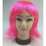 Vibrant Hot Pink Bob Wig with Straight Fringe - Ideal for Cosplay and Themed Parties