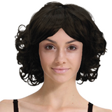 Vintage Curly Bob Wig - 60s 70s Costume Accessory for Halloween & Cosplay - Black