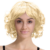 Blonde Curly Bob Wig for 60s and 70s Party Costumes and Halloween Fun