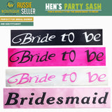 Hens Night Satin Sash - Bride to Be (Black)