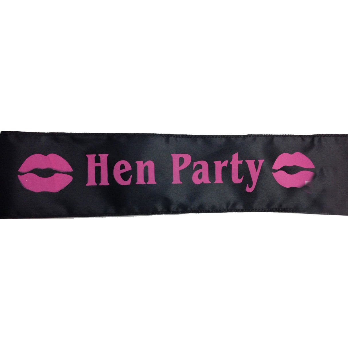 Bridesmaid Satin Sash with Pink Text for Hens Night - Black Design