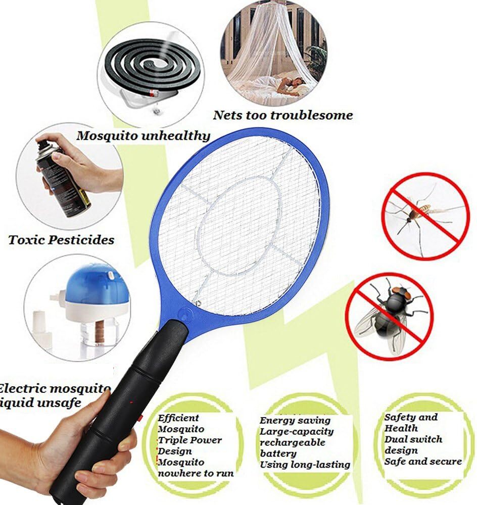 12-Pack Electric Insect Zapper Rackets for Flies, Mosquitoes, and Pests