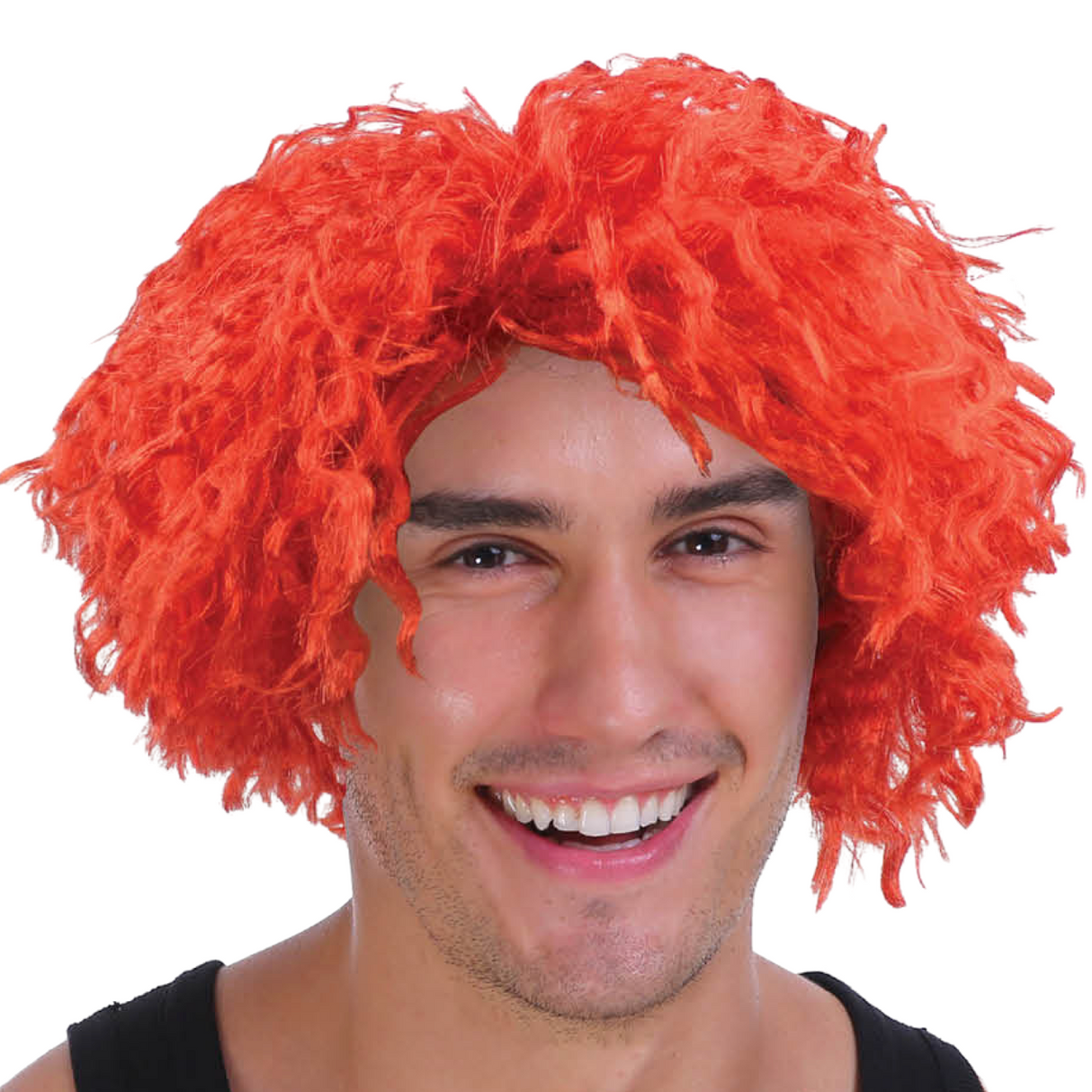 Vibrant Orange Afro Wig for 70s 80s Rock Punk Costume Parties