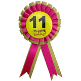 Kids' Birthday Party Badge with Colorful Ribbon - Fun Rosette Favor