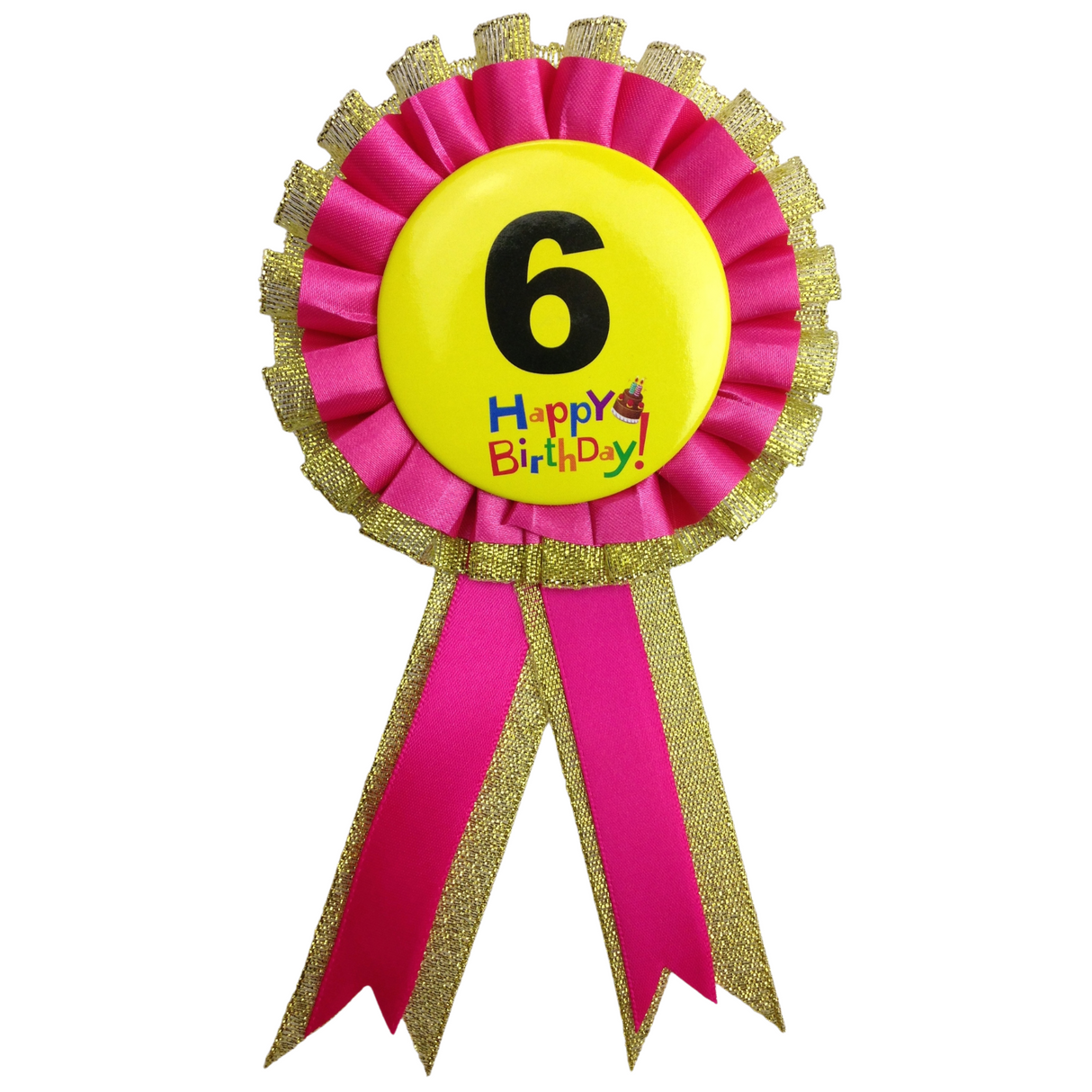 Birthday Celebration Rosette Badge with Ribbon - Fun Party Favor for Kids