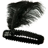 Gatsby-Inspired Vintage 1920s Flapper Headpiece with Sequins and Feather - Classic Charleston Costume Accessory