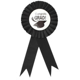 GRADUATION RIBBON BADGE Grad Award Uni Rosette Fancy Dress Party University - Front View