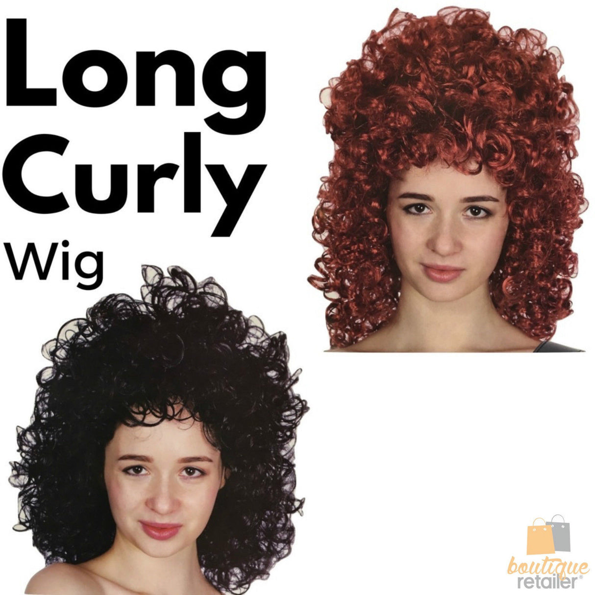 Burgundy Long Curly Wig for Cosplay and Costume Parties - Wavy Fancy Dress Accessory