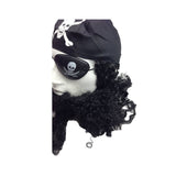 Caribbean Pirate Costume Wig Set with Beard, Eye Patch & Bandana for Party Fun - Top-Down View