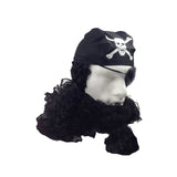 Caribbean Pirate Costume Wig Set with Beard, Eye Patch & Bandana for Party Fun - 45-Degree Angle