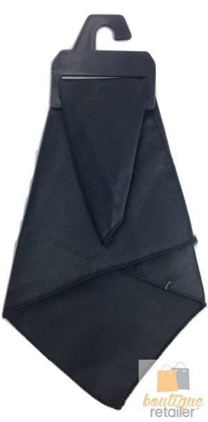 Men's Formal Satin Pocket Square Handkerchief - Classic Black for Weddings