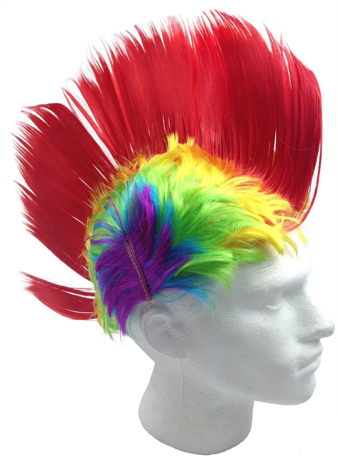 Colorful Punk Mohawk Wig for 70s & 80s Rock Costume Parties