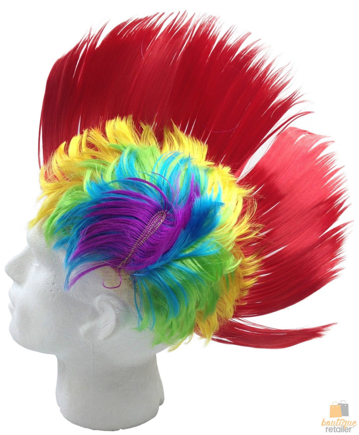 Colorful Punk Mohawk Wig for 70s & 80s Rock Costume Parties