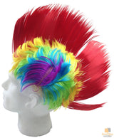 Colorful Punk Mohawk Wig for 70s & 80s Rock Costume Parties - Side View