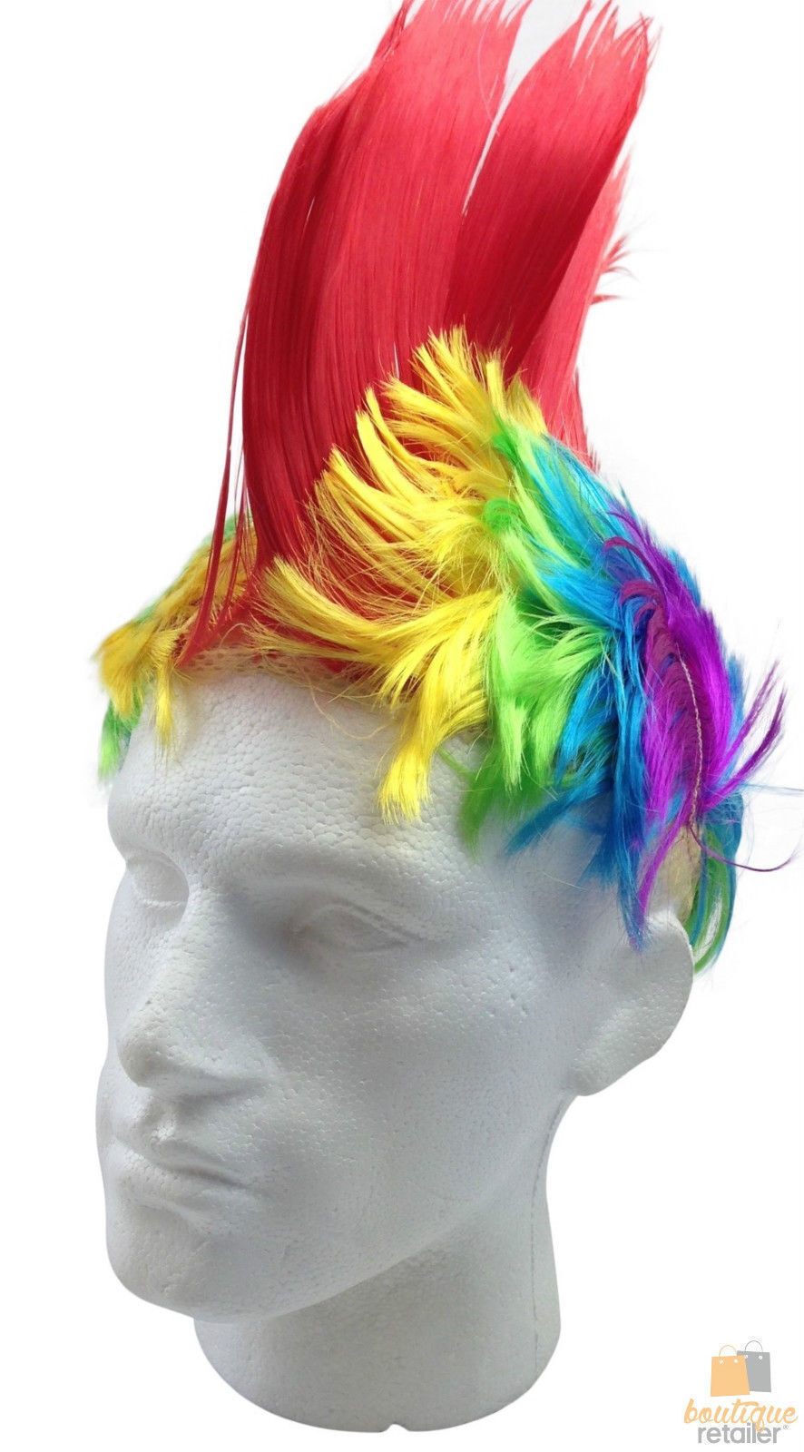 Colorful Punk Mohawk Wig for 70s & 80s Rock Costume Parties