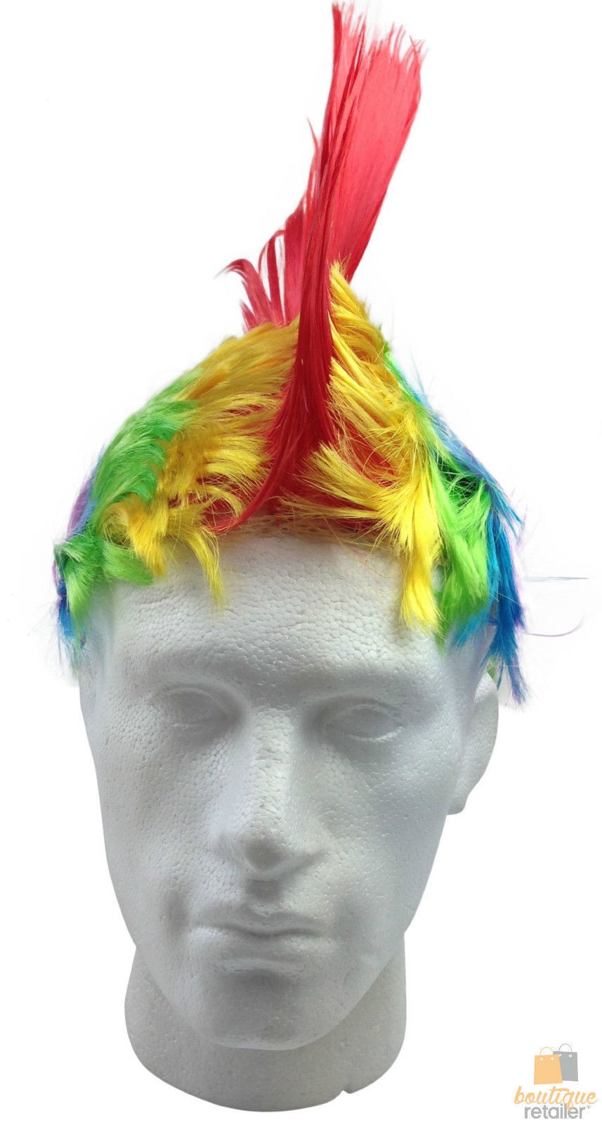 Colorful Punk Mohawk Wig for 70s & 80s Rock Costume Parties