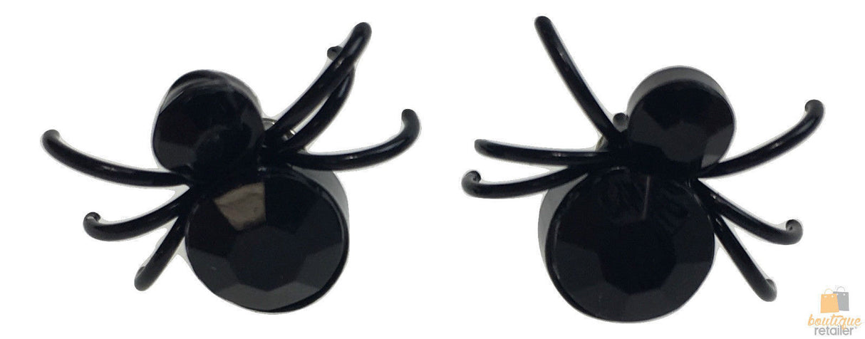 Creepy Crawlies: Halloween Spider Stud Earrings - Steel Piercings for Trendy Fashionistas