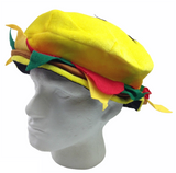 BURGER HAT Costume Party Adult Unisex Novelty Cap Funny Fast Food Hamburger - Front View