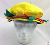 BURGER HAT Costume Party Adult Unisex Novelty Cap Funny Fast Food Hamburger - Side View