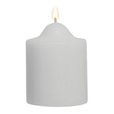 48-Pack White Unscented Premium Church Pillar Candles - Lead-Free, 24-Hour Burn, 5x10cm