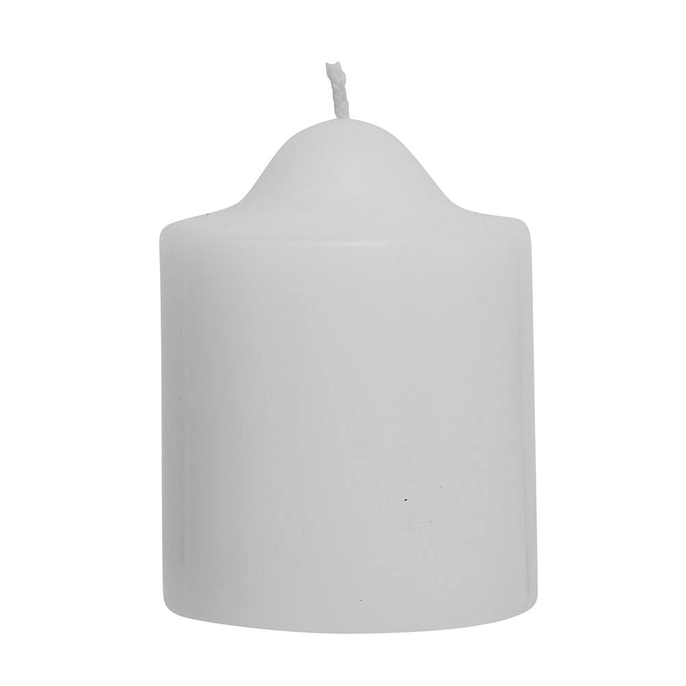 48-Pack White Unscented Premium Church Pillar Candles - Lead-Free, 24-Hour Burn, 5x10cm