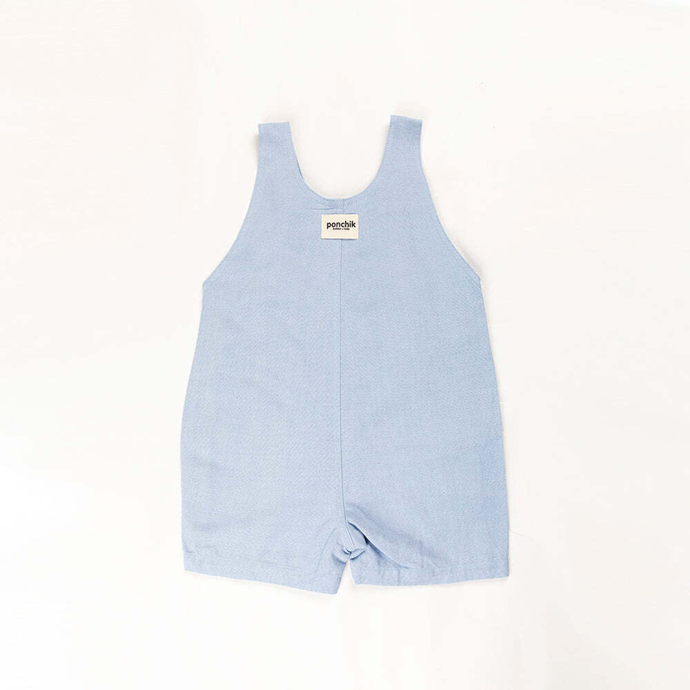 Capri Blue Cotton Dungaree Overalls for Babies & Toddlers - 3-6 Months