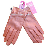 DENTS Women's Sheepskin Ruffle Piping Driving Gloves - Cognac & Purple Options, Large Size