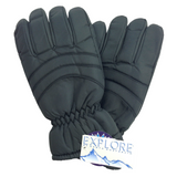 Mens Thermal Ski Gloves Waterproof Warm Winter Snow Insulation Plain - Black - S/M - Front View