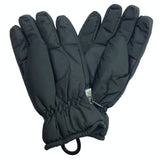 Mens Thermal Ski Gloves Waterproof Warm Winter Snow Insulation Plain - Black - S/M - Top-Down View