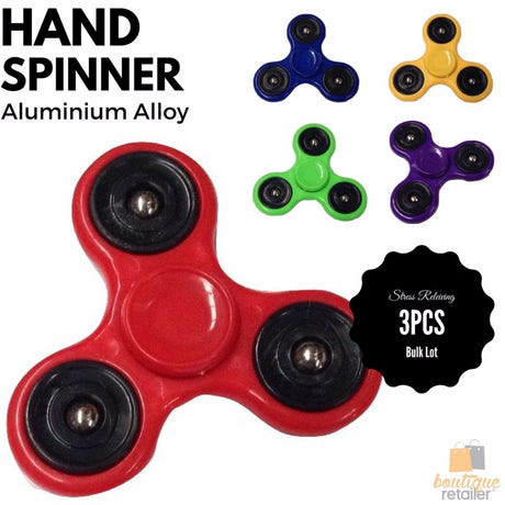 Tri-Spinner Stress Relief Set - 3 Alloy Fidget Hand Spinners for All Ages with Steel Bearings