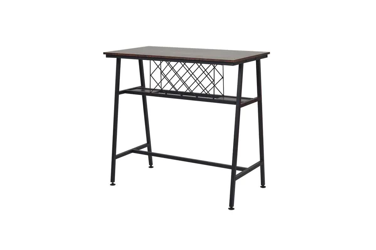 Viviendo Dining Table, Bar Table with Wine Storage Rack - Industrial Style