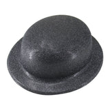 Glittering Black Bowler Hat - Stylish Costume Accessory for Festive Occasions