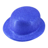 Glittering Blue Bowler Hat - Eye-Catching Costume Accessory for Parties