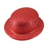 Glittering Red Bowler Hat - Festive Accessory for Costume Parties