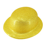 GLITTERING GOLD BOWLER HAT - Fun Dress-Up Accessory for Celebrations - Yellow/Gold