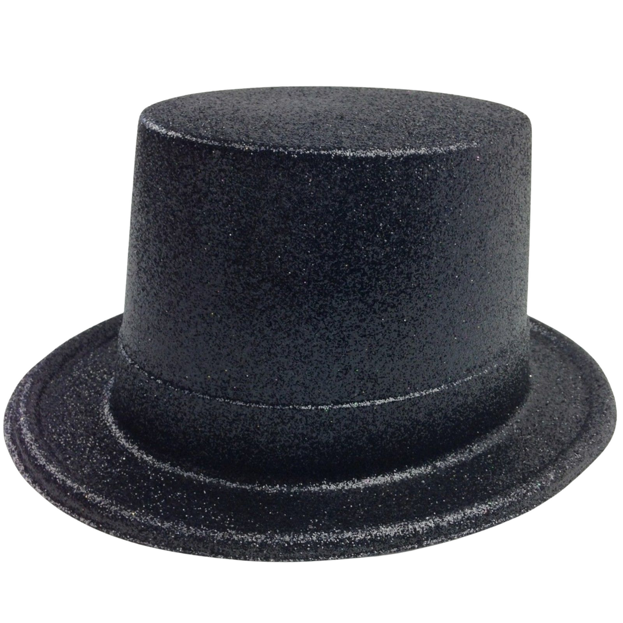 Glittering Black Top Hat - Stylish Costume Accessory for Party Fun