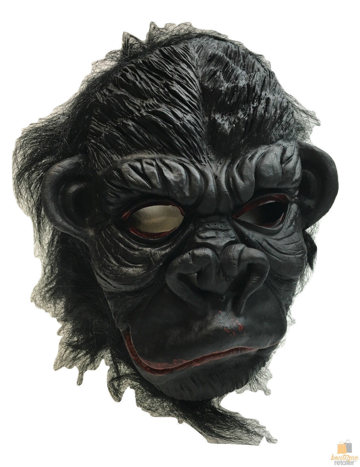 Gorilla Mask Costume for Halloween - Monkey Ape Chimp Latex with Hair Accessory