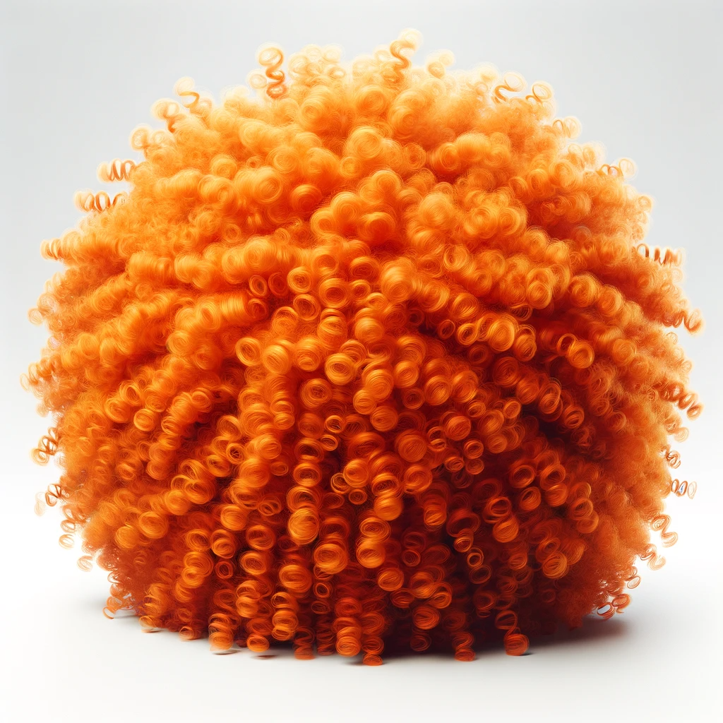 Vibrant Orange Curly Afro Wig Inspired by Jannik Sinner - Perfect for Parties and Costume Events