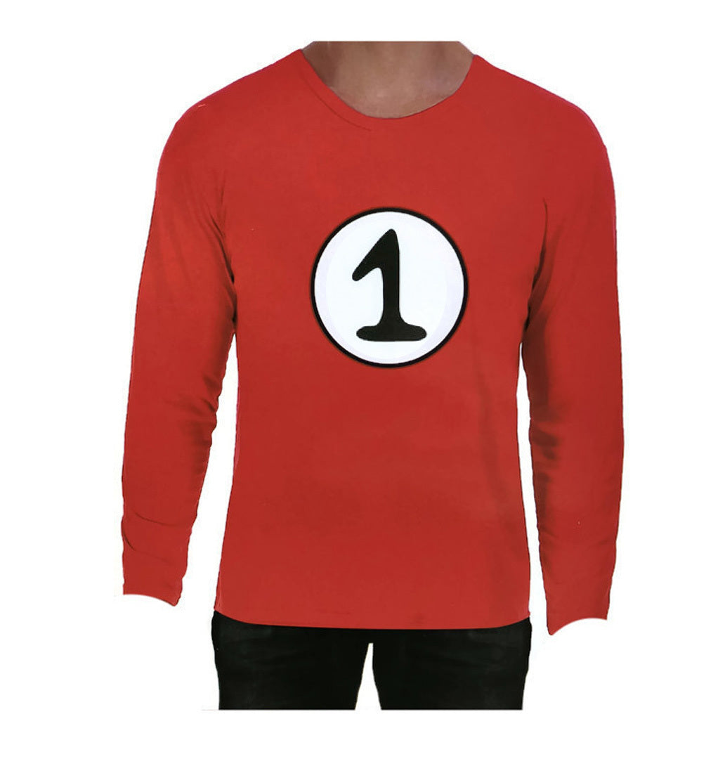 Seussical Adult Costume: Thing 1 Cat In The Hat Red Top for Book Week - Size S