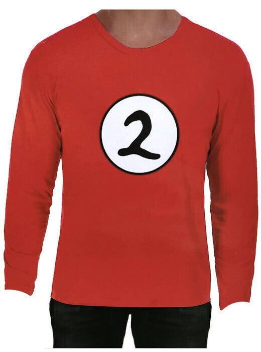 Adult Thing 2 Cat In The Hat Costume Long Sleeve Red Top for Book Week - Size M