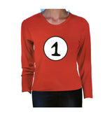 Thing 1 Cat In The Hat Costume Top for Kids - Red, Medium (Ages 7-9)